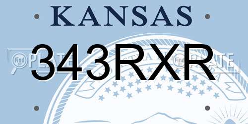 343RXR Kansas License Plate