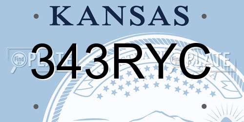 343RYC Kansas License Plate