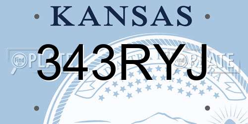 343RYJ Kansas License Plate