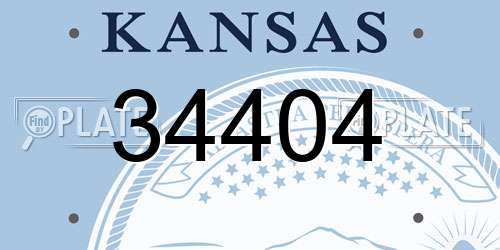 34404 Kansas License Plate