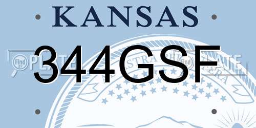 344GSF Kansas License Plate