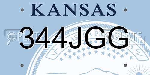 344JGG Kansas License Plate
