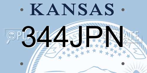 344JPN Kansas License Plate