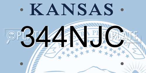 344NJC Kansas License Plate