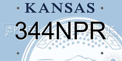344NPR Kansas License Plate