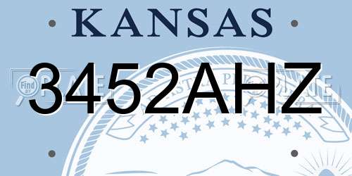 3452AHZ Kansas License Plate