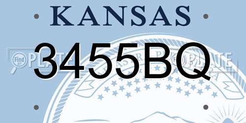 3455BQ Kansas License Plate