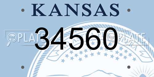 34560 Kansas License Plate