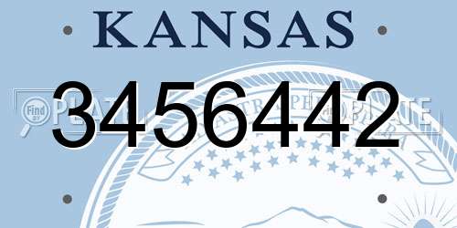 3456442 Kansas License Plate