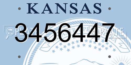 3456447 Kansas License Plate