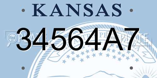 34564A7 Kansas License Plate