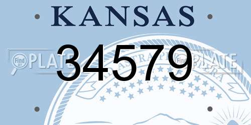 34579 Kansas License Plate
