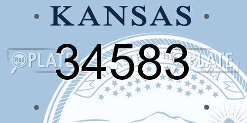 34583 Kansas License Plate