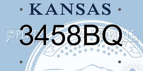 3458BQ Kansas License Plate