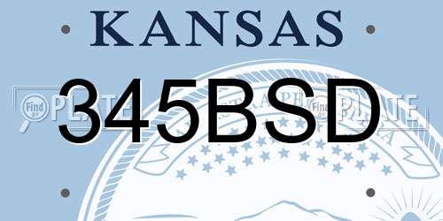 345BSD Kansas License Plate