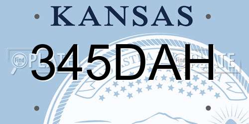 345DAH Kansas License Plate