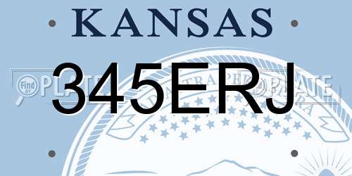 345ERJ Kansas License Plate