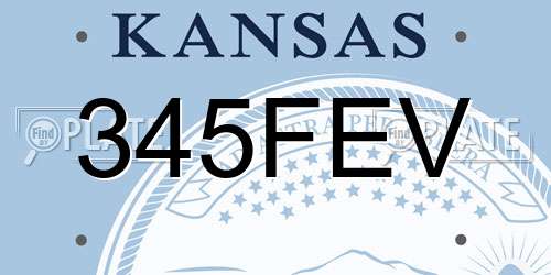 345FEV Kansas License Plate