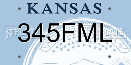 345FML Kansas License Plate