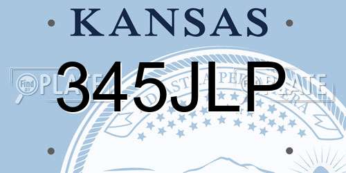 345JLP Kansas License Plate