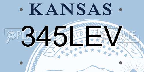 345LEV Kansas License Plate
