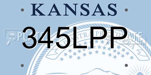 345LPP Kansas License Plate