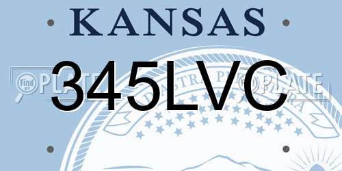 345LVC Kansas License Plate