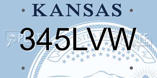 345LVW Kansas License Plate
