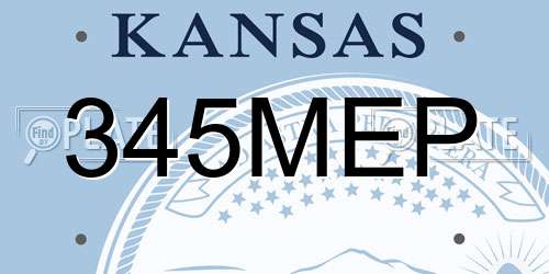 345MEP Kansas License Plate