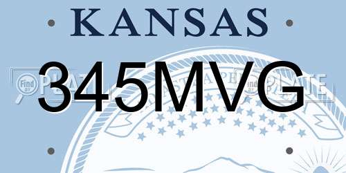 345MVG Kansas License Plate