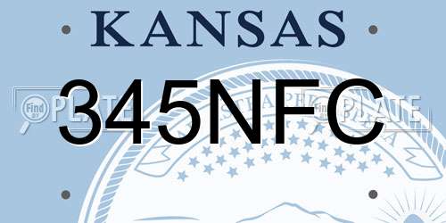 345NFC Kansas License Plate