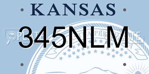 345NLM Kansas License Plate