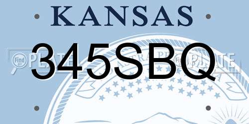 345SBQ Kansas License Plate