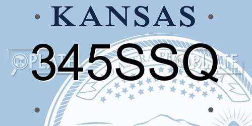 345SSQ Kansas License Plate