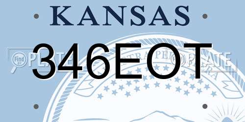 346EOT Kansas License Plate