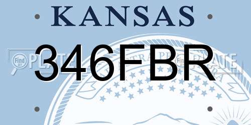 346FBR Kansas License Plate