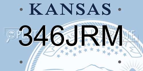 346JRM Kansas License Plate