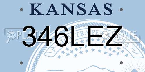 346LEZ Kansas License Plate