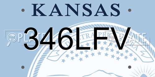 346LFV Kansas License Plate