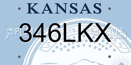 346LKX Kansas License Plate