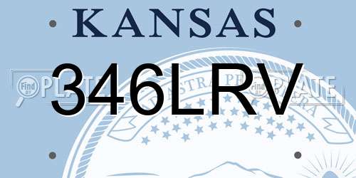 346LRV Kansas License Plate