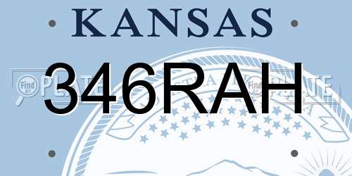 346RAH Kansas License Plate