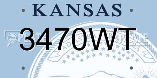 3470WT Kansas License Plate