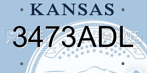 3473ADL Kansas License Plate