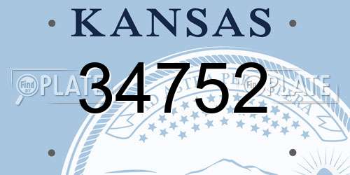 34752 Kansas License Plate