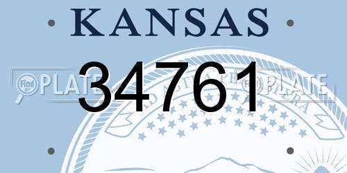 34761 Kansas License Plate