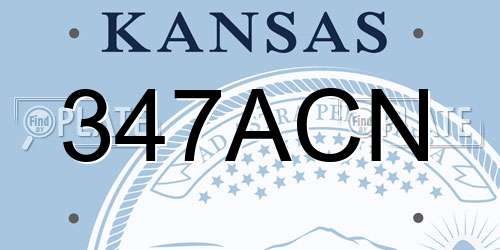 347ACN Kansas License Plate