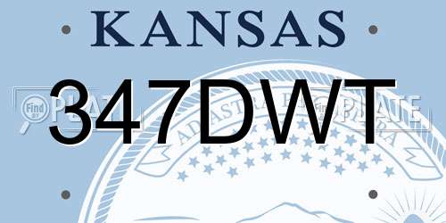347DWT Kansas License Plate