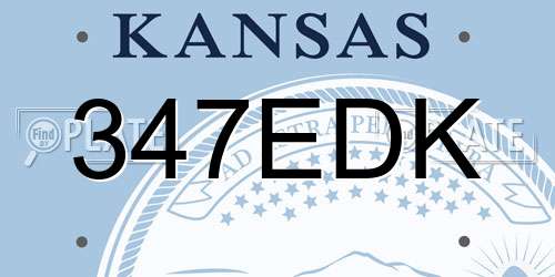 347EDK Kansas License Plate
