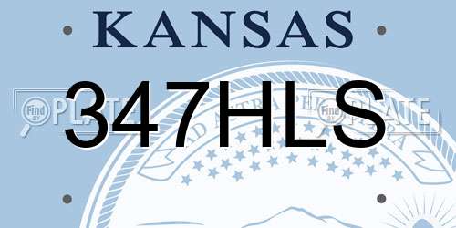 347HLS Kansas License Plate